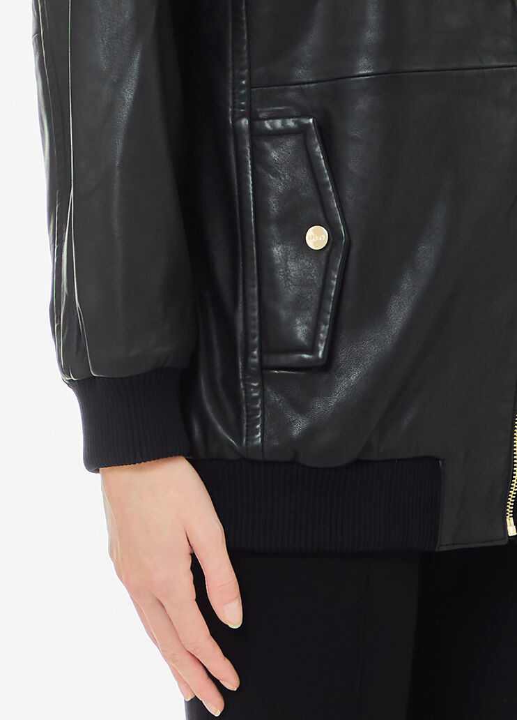 Leather bomber jacket black Liu Jo - large image number 2