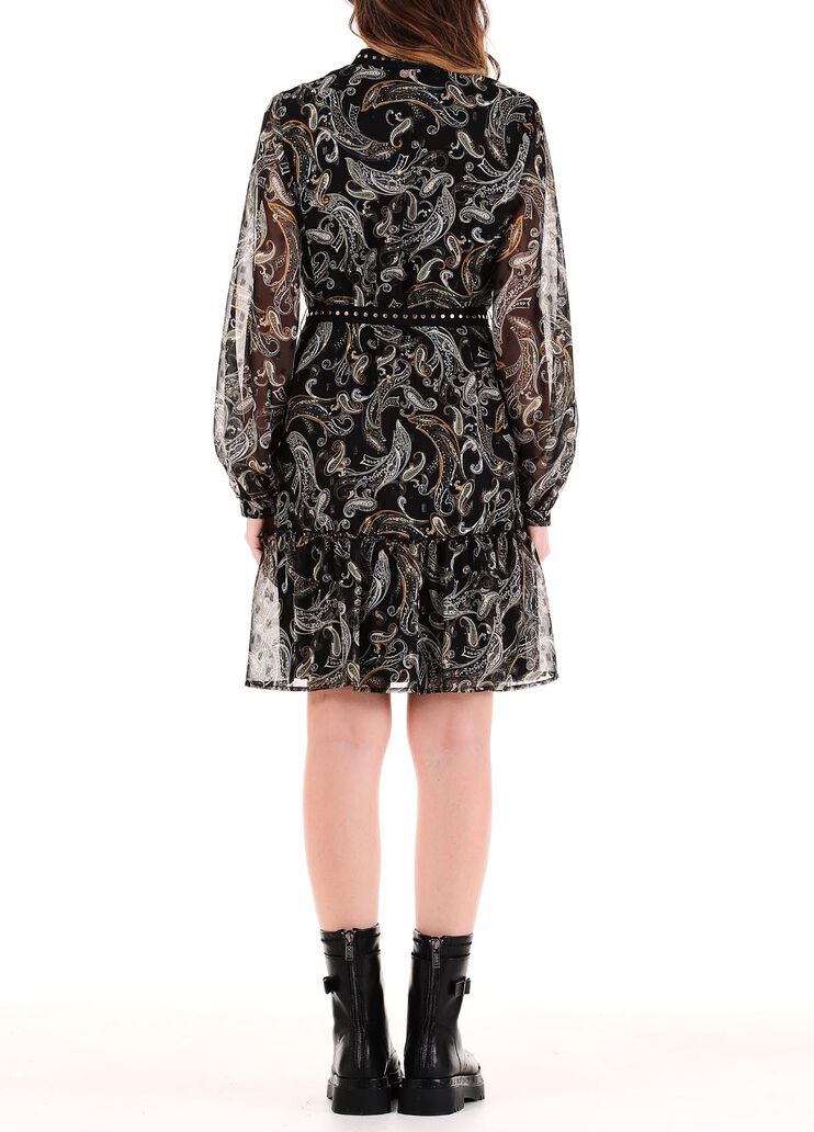 Vestito corto in plissé stampato nero/cachemire Liu Jo - large image number 1