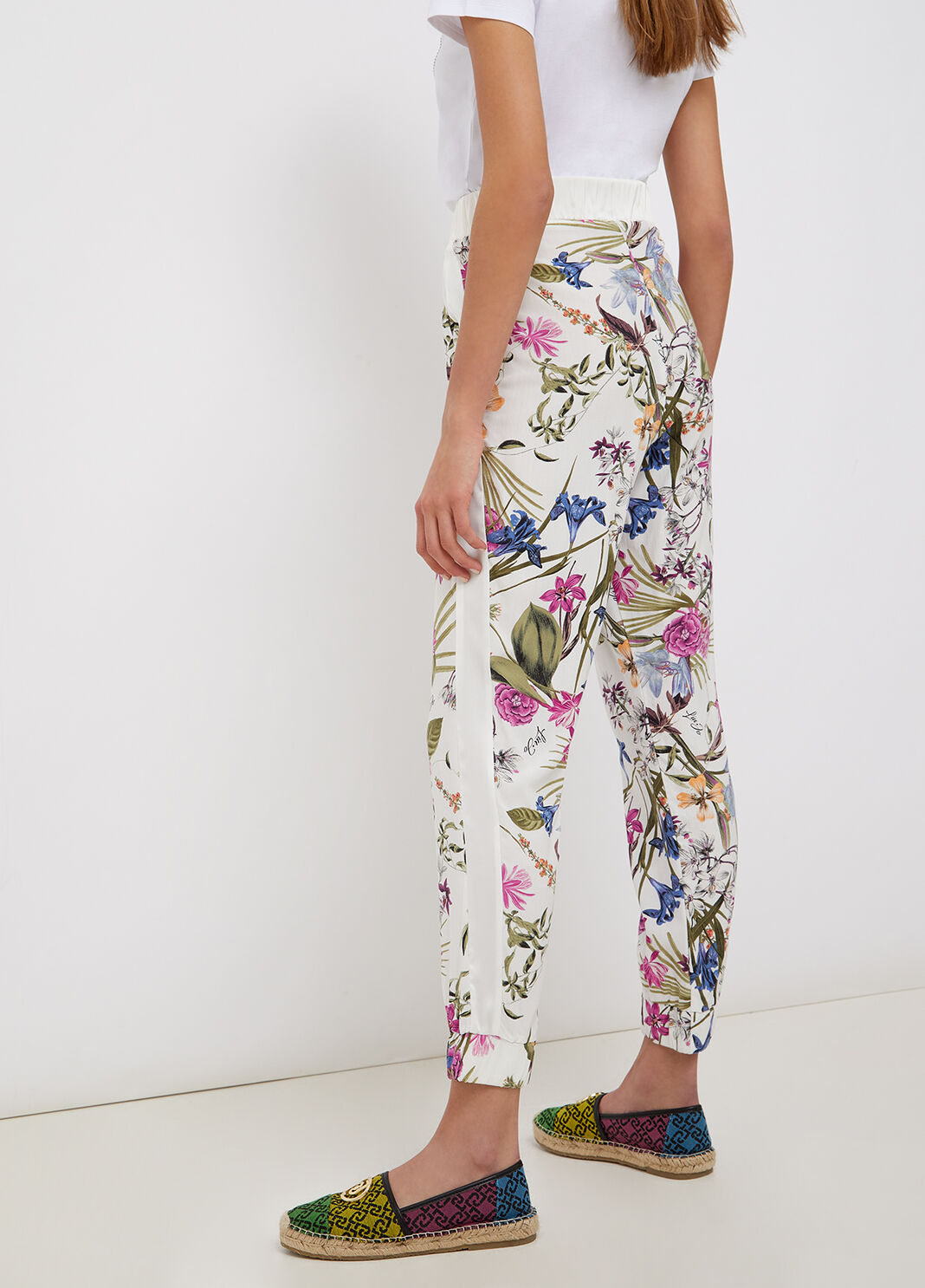 Pantalone joggers a fiori bianco Liu Jo - large image number 1