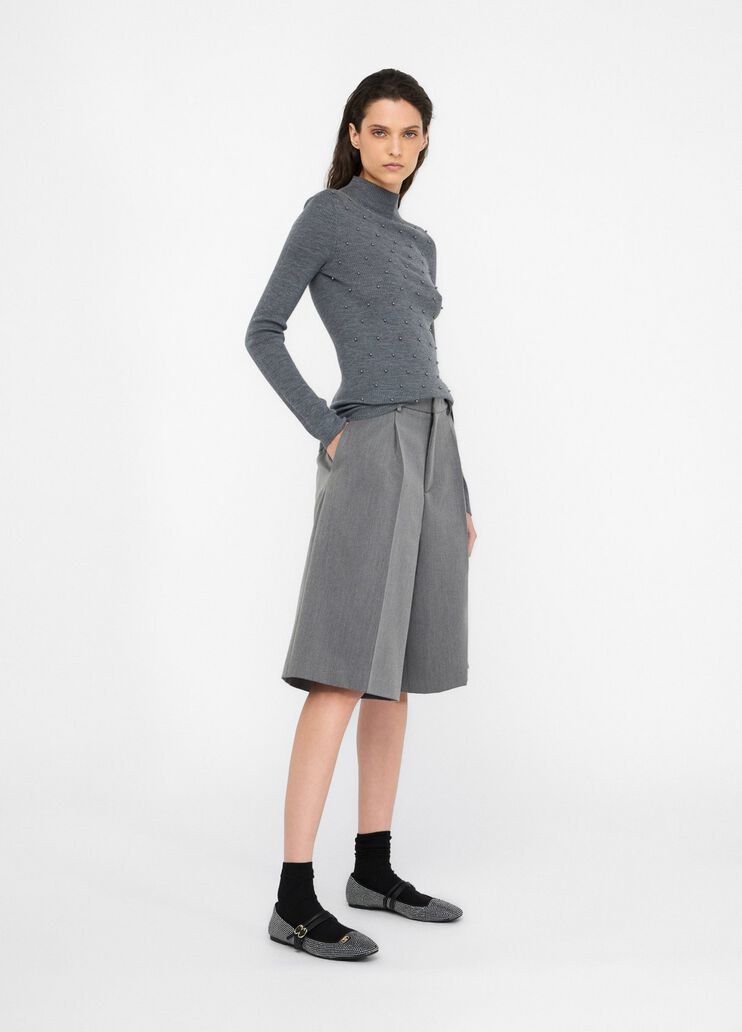 Джемпер из 100% шерсти с аппликациями серый Liu Jo - large image number 5 Джемпер из 100% шерсти с аппликациями серый Liu Jo - large image number 5