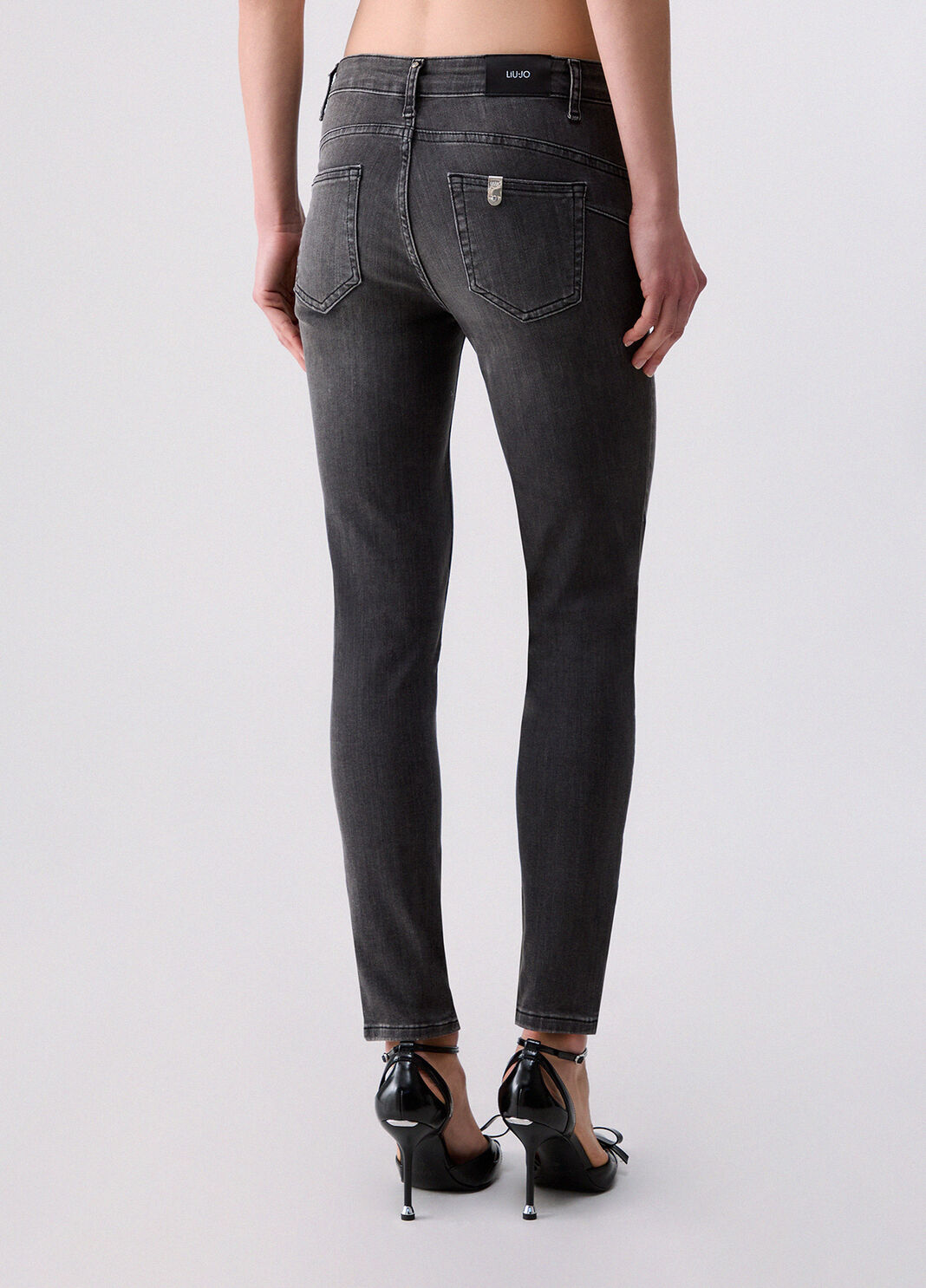 Jean skinny bottom-up denim noir Liu Jo - large image number 1