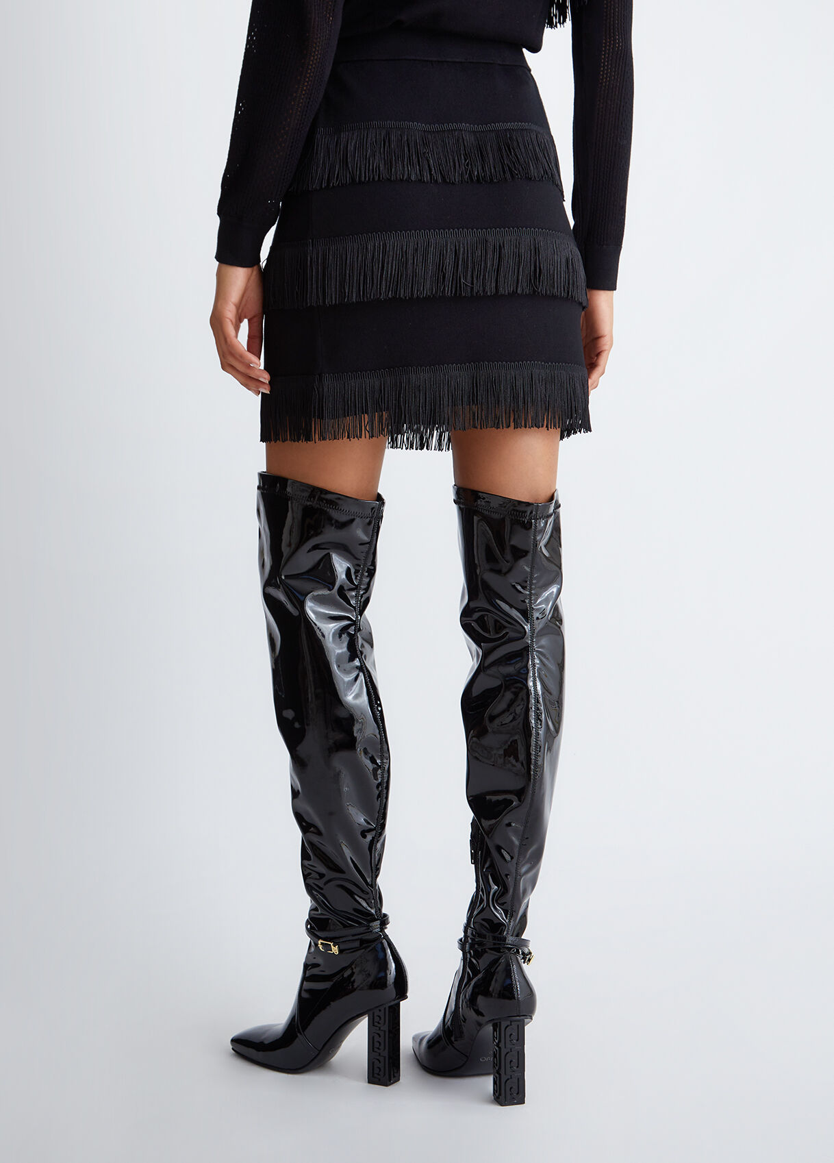 Gonna con frange nera outlet