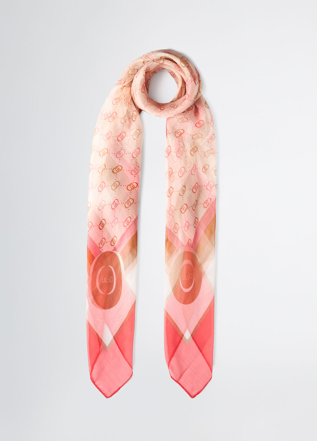 Scarf with logo print coral Liu Jo - large image number 1