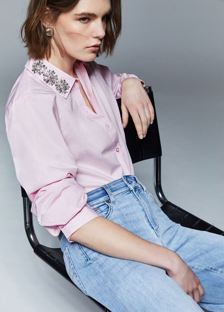 Hemd mit Schmuckstickerei Hellrosa Liu Jo - medium