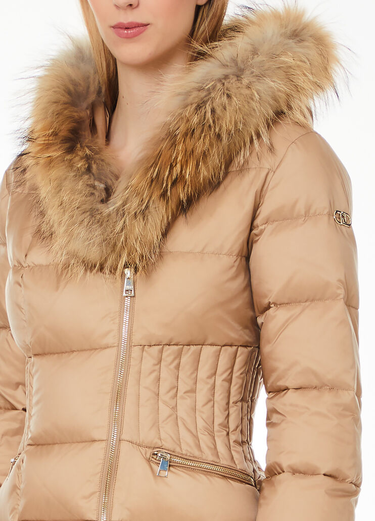 Doudoune avec détail en fourrure beige Liu Jo - large image number 2 Doudoune avec détail en fourrure beige Liu Jo - large image number 2