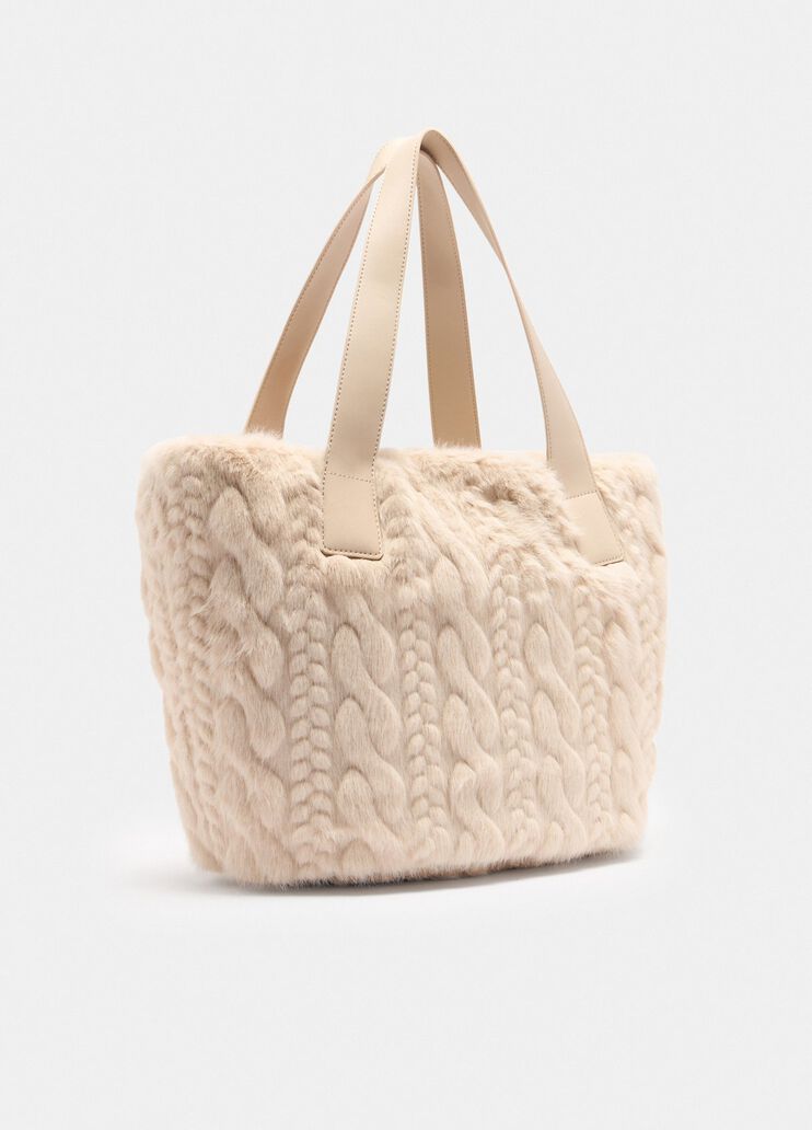 Large faux fur hobo bag beige Liu Jo - large image number 3