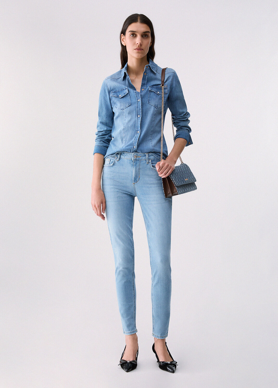 Jean skinny taille haute denim bleu Liu Jo - large image number 3