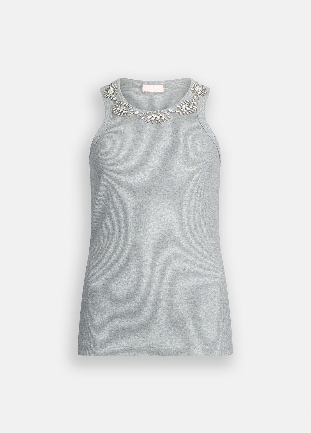 Top with bejewelled appliqu&eacute;s grey Liu Jo - large image number 6
