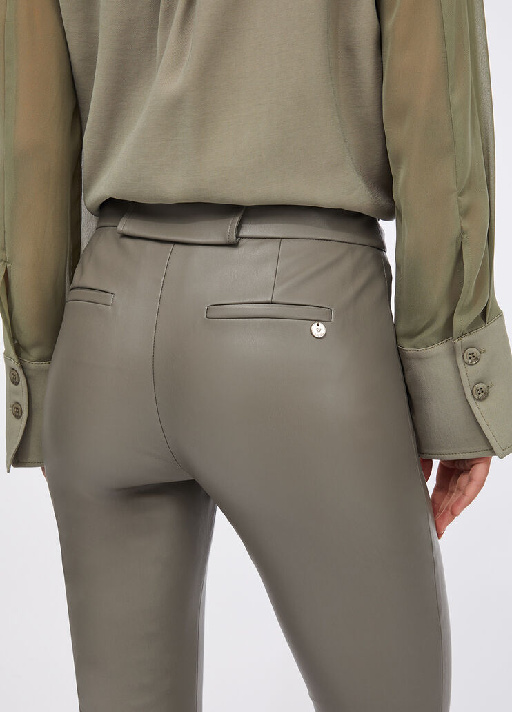 Coated fabric flared trousers asparagus Liu Jo - large image number 3 Coated fabric flared trousers asparagus Liu Jo - large image number 3