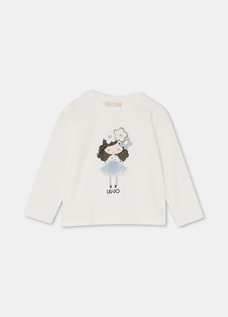 Cotton T-shirt with print white Liu Jo - large image number 2 Cotton T-shirt with print white Liu Jo - large image number 2