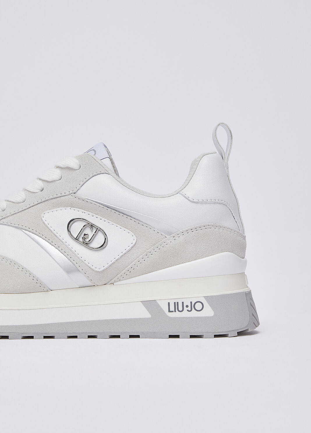 Platform sneakers in suede and leather white Liu Jo - large image number 4