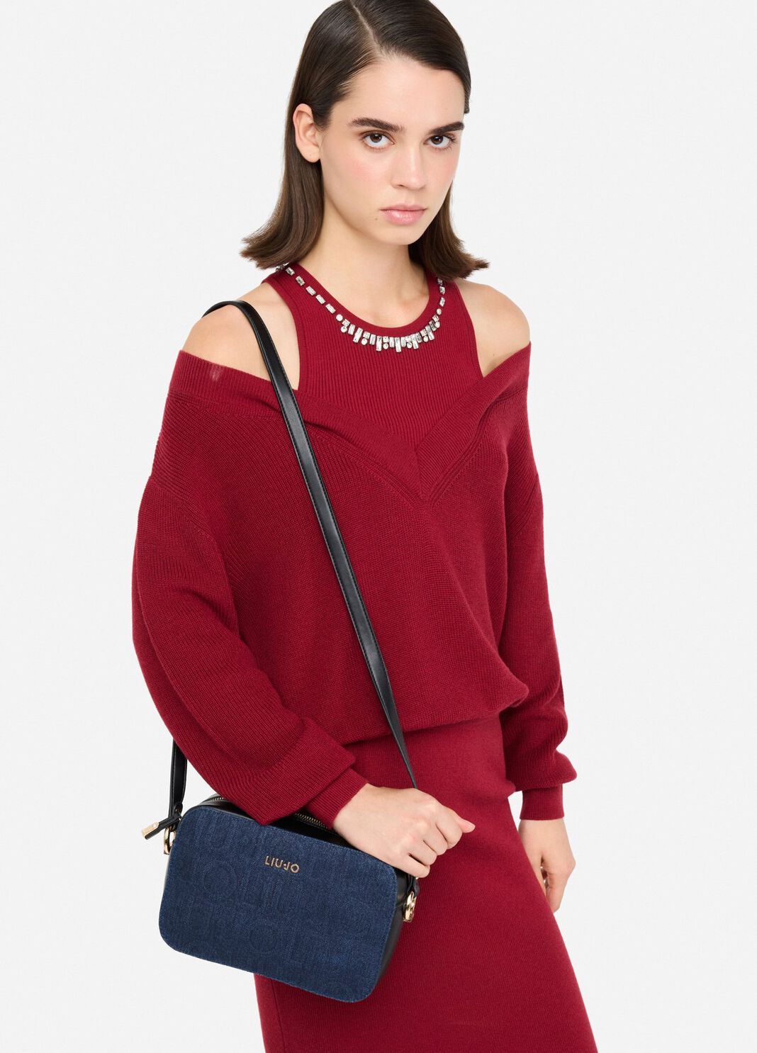 Средняя сумка через плечо из денима синий Liu Jo - large image number 0