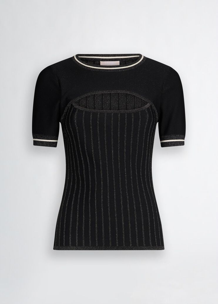 Black sweatshirt black and white Liu Jo - large image number 6 Black sweatshirt black and white Liu Jo - large image number 6