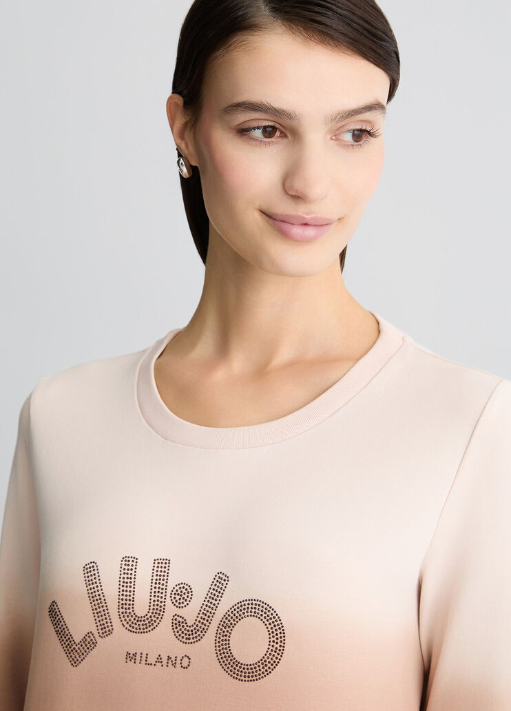 Sweatshirt with rhinestones brown Liu Jo - large image number 2 Sweatshirt with rhinestones brown Liu Jo - large image number 2