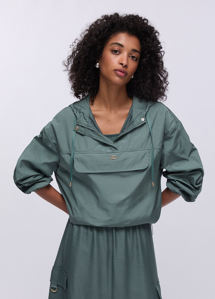 Packable jacket with hood colour khaki green | Liu Jo