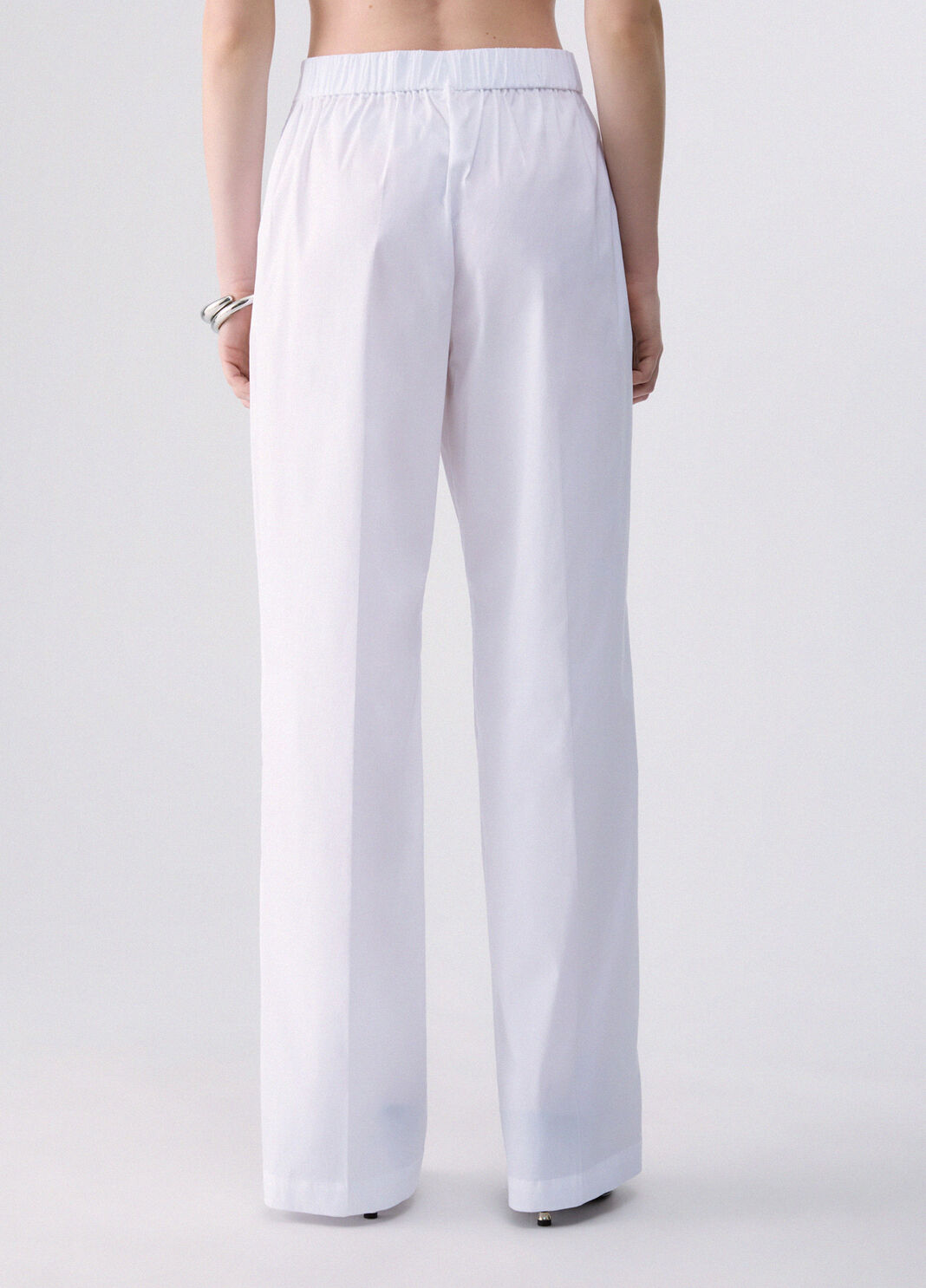 Straight-leg poplin trousers white Liu Jo - large image number 1