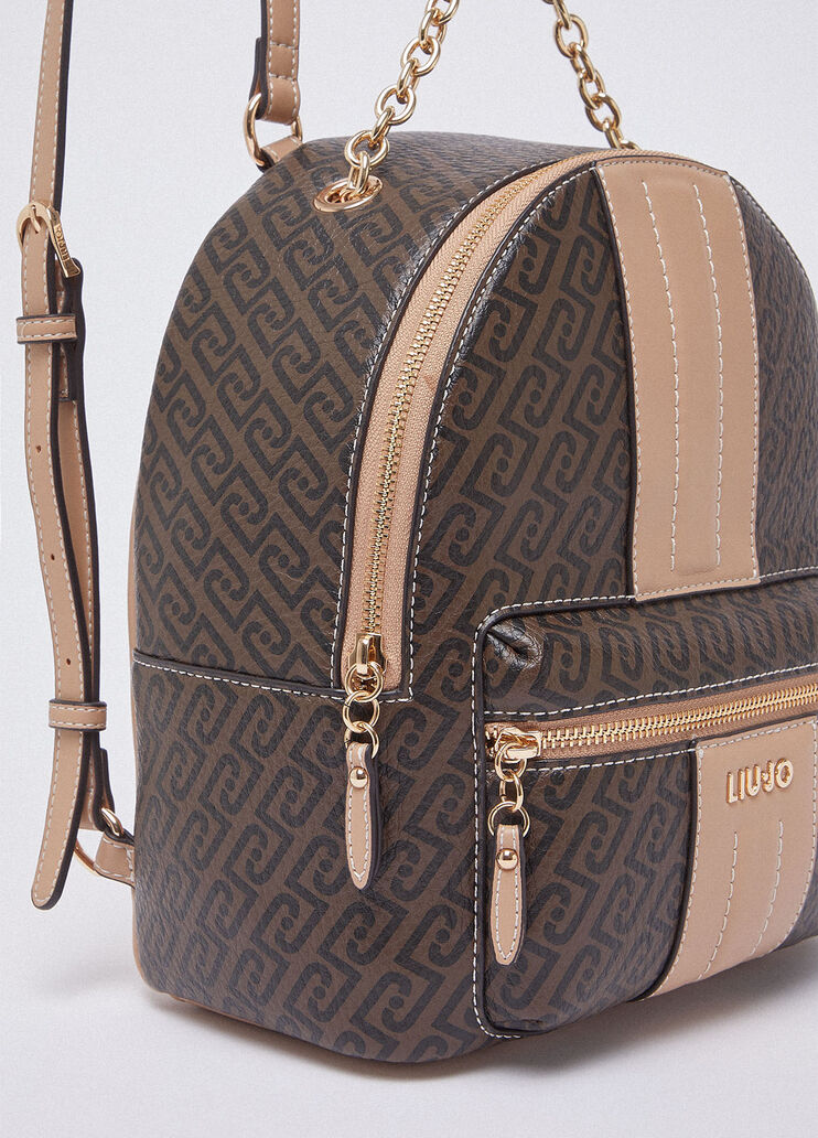 Backpack with chain detail dark brown Liu Jo - medium