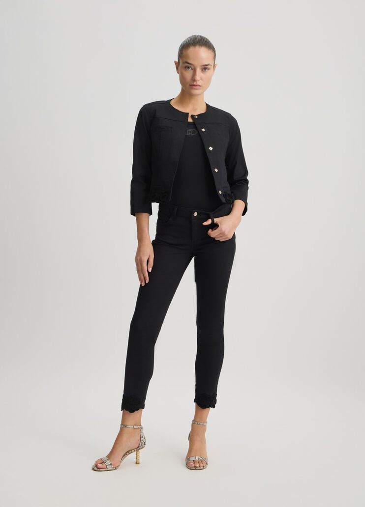 Embroidered black jacket black Liu Jo - large image number 5 Embroidered black jacket black Liu Jo - large image number 5