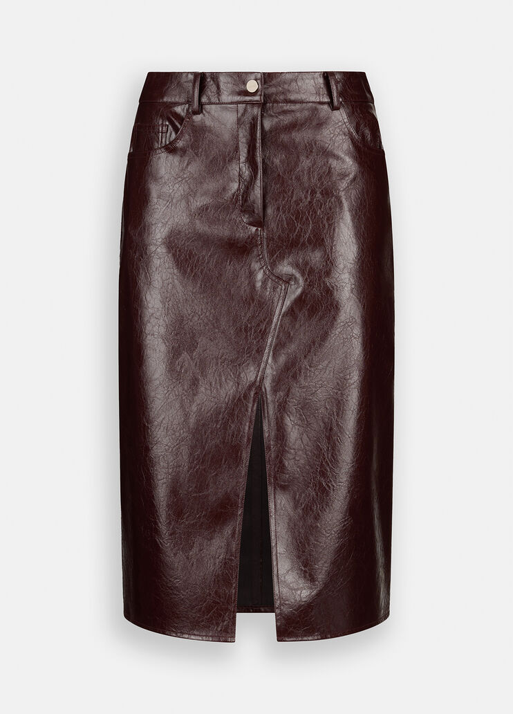 Glossy five-pocket skirt dark brown Liu Jo - large image number 6