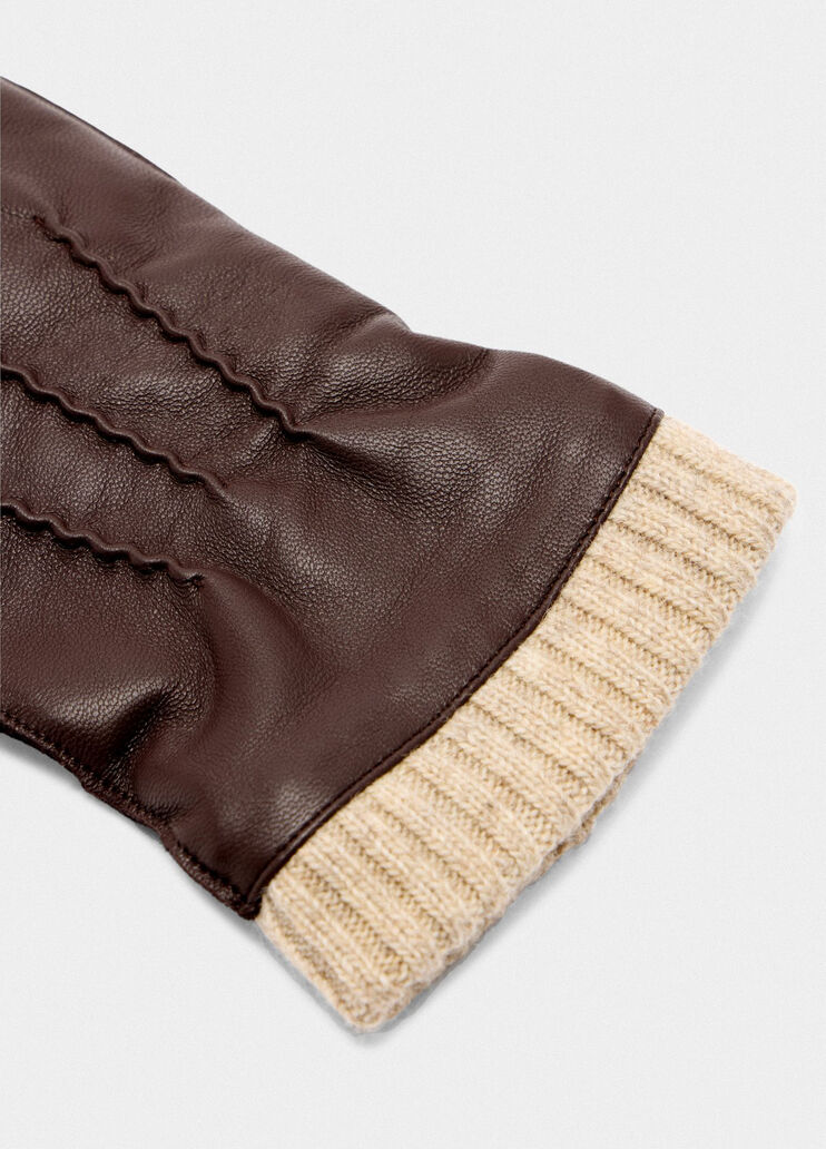 Gants en cuir chocolat Liu Jo - large image number 3