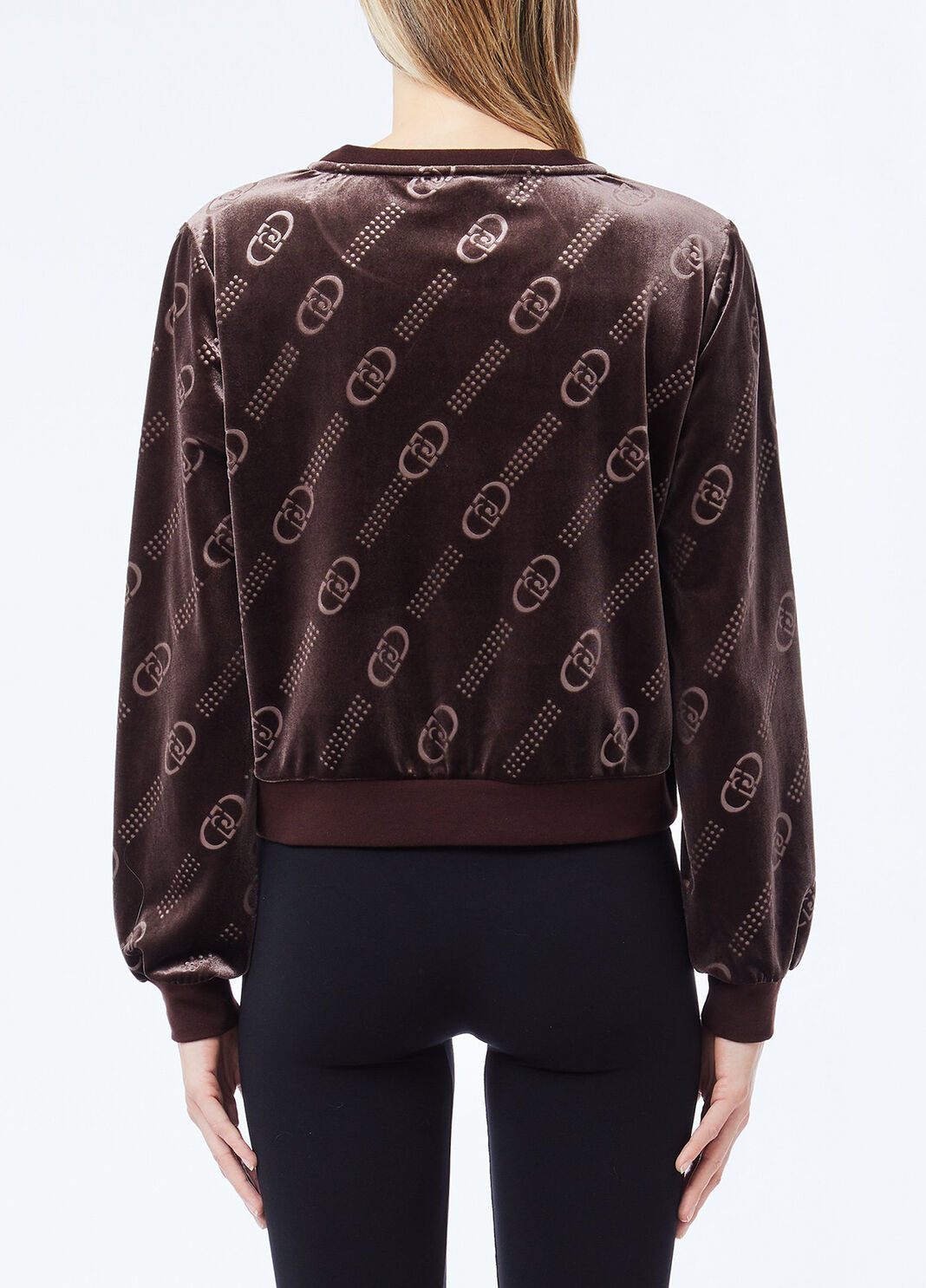 Chenille sweatshirt with logo chocolate Liu Jo - large image number 1