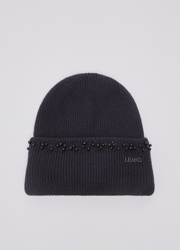 Liu Jo Black Polyester Women\'s Beanie Liu Jo Black Polyester Beanie 100% Authentic 8059524023844| eBay main image 4
