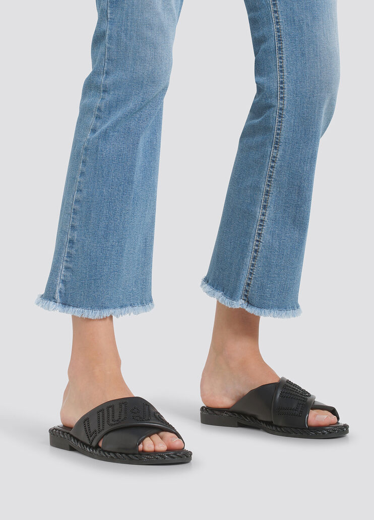 Сандалии-шлёпанцы с крупным логотипом чёрный Liu Jo - large image number 3