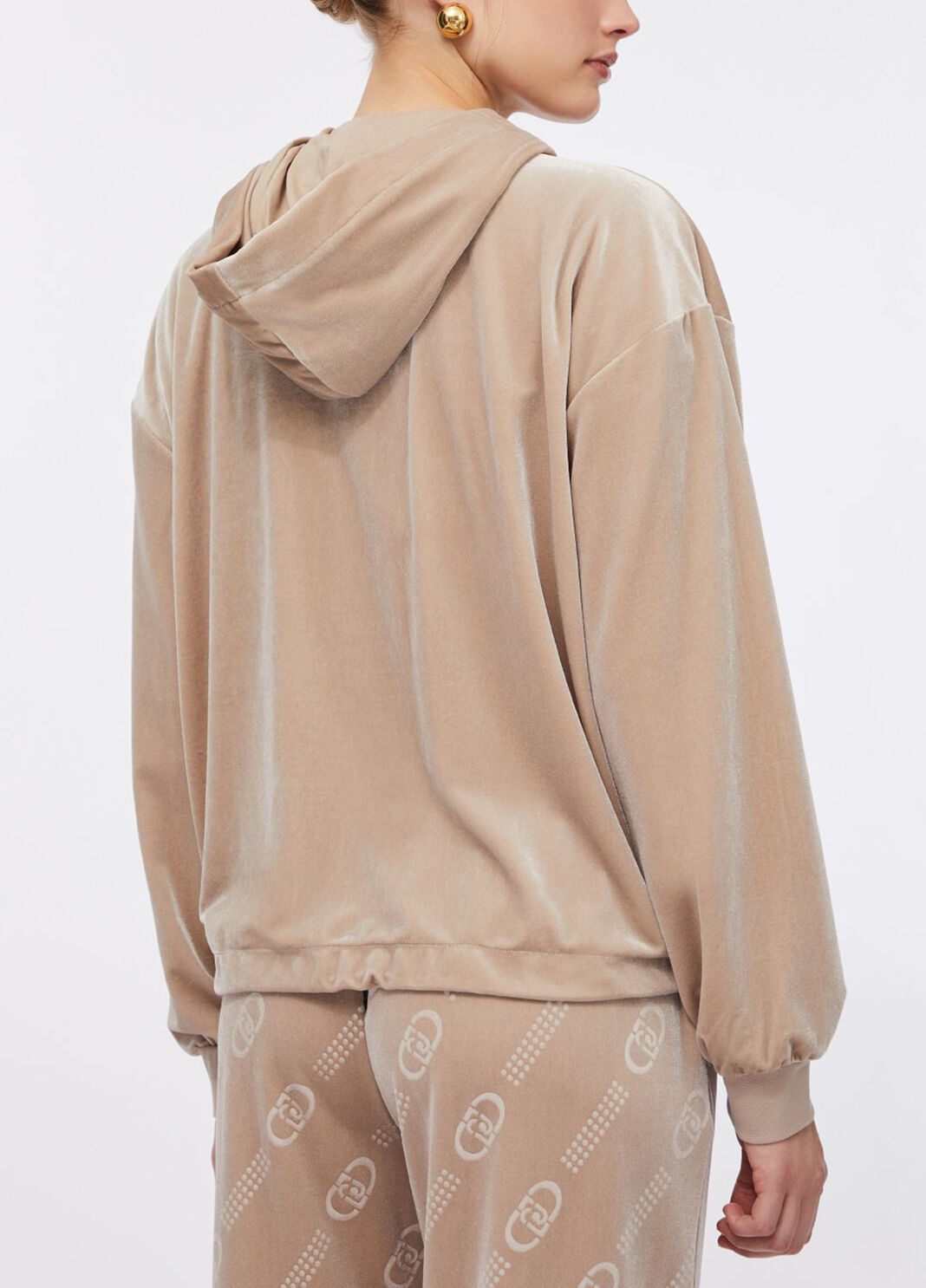 Sweatshirt in chenille with hood champagne Liu Jo - large image number 1