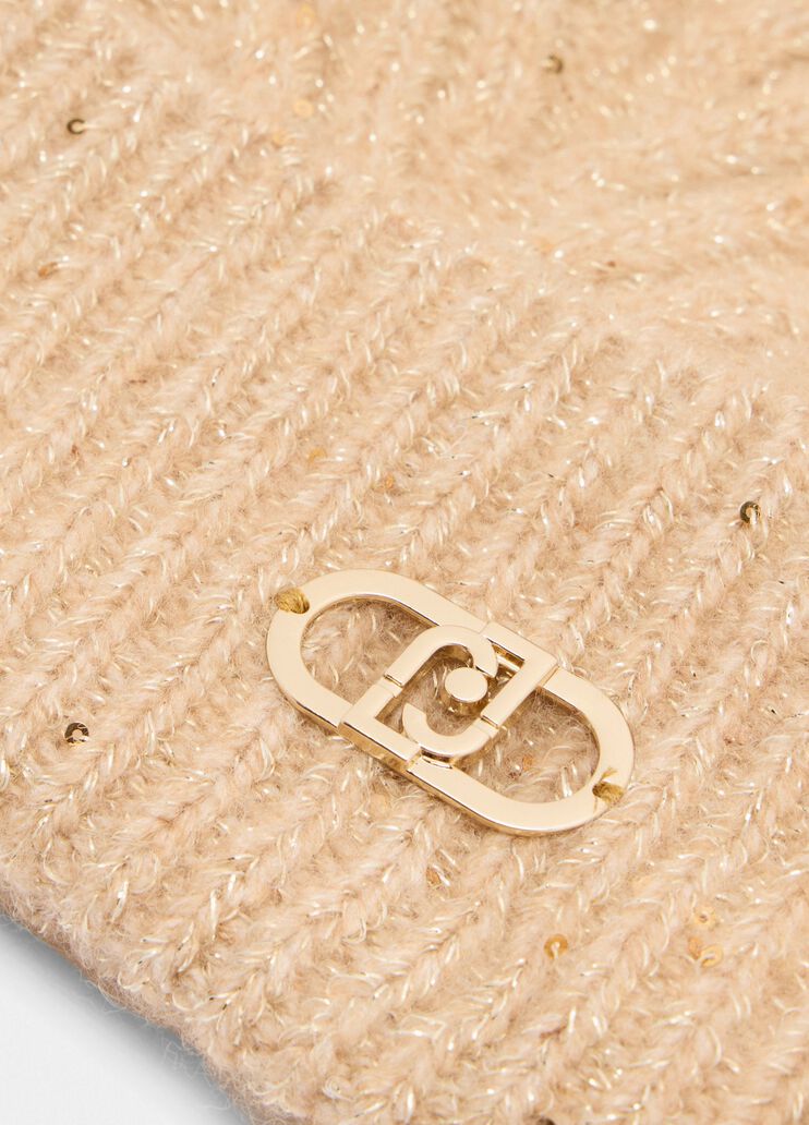 Wool cap light beige Liu Jo - large image number 3 Wool cap light beige Liu Jo - large image number 3