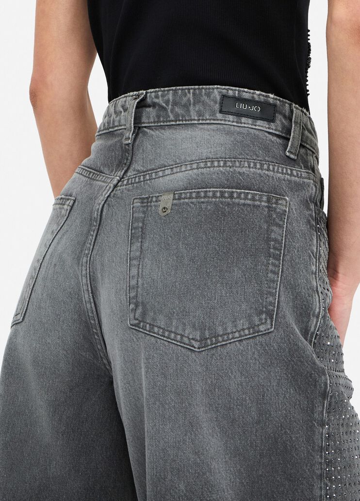 Studded baggy jeans grey denim Liu Jo - large image number 4