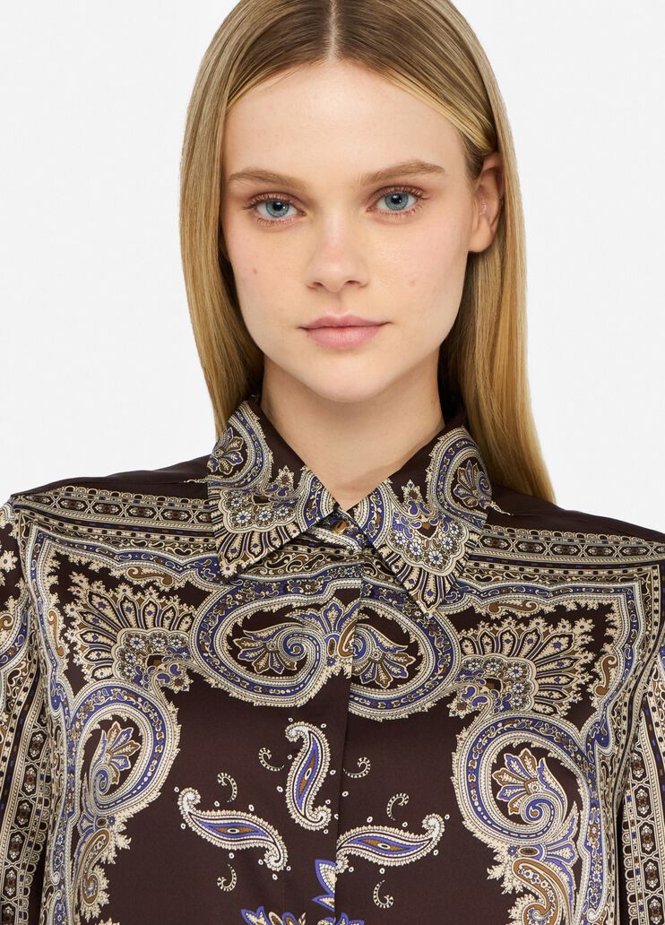 Printed twill shirt brown with print Liu Jo - large image number 2 Printed twill shirt brown with print Liu Jo - large image number 2