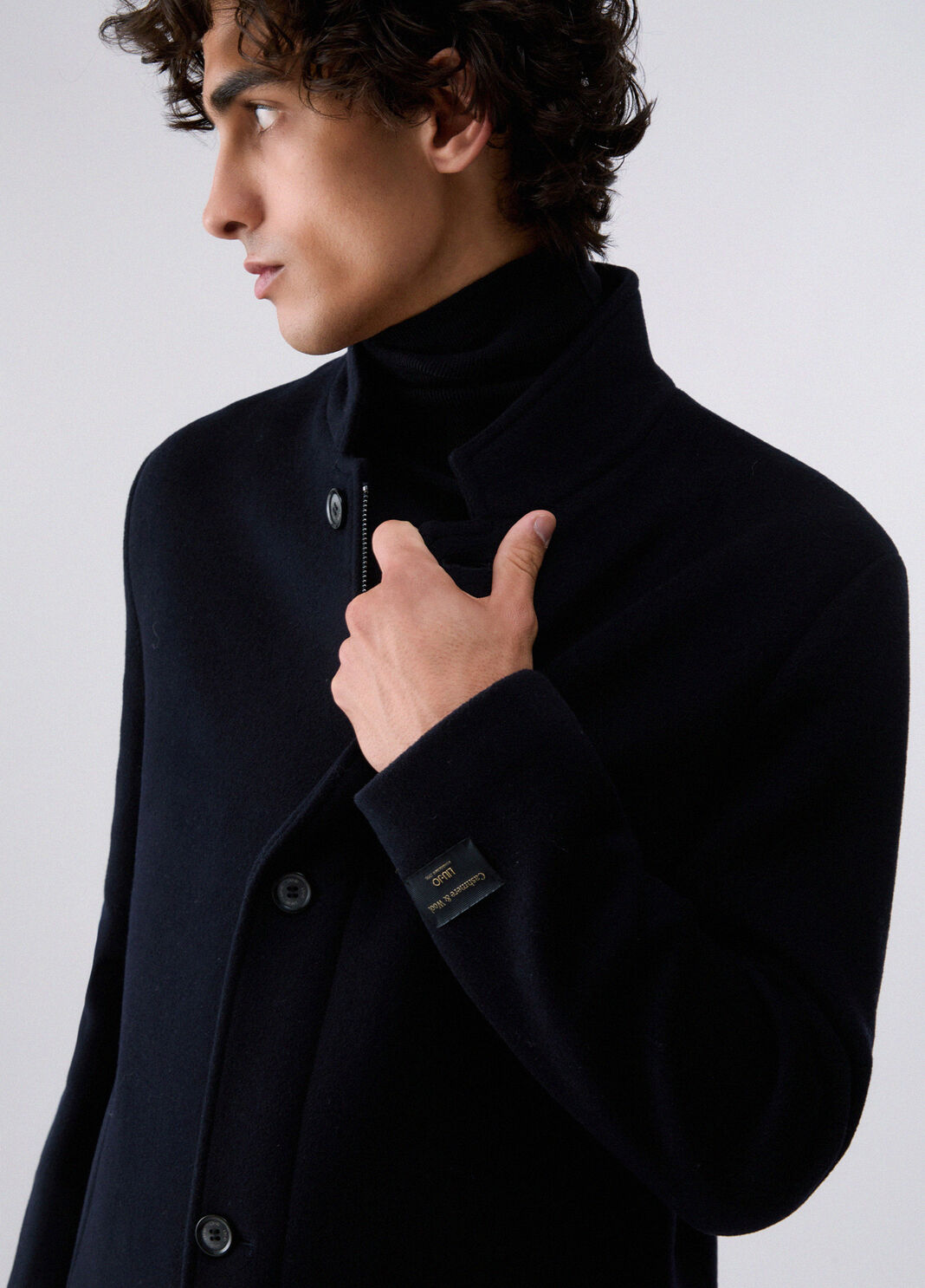 Wool and Cashmere Coat dark blue Liu Jo - large image number 4