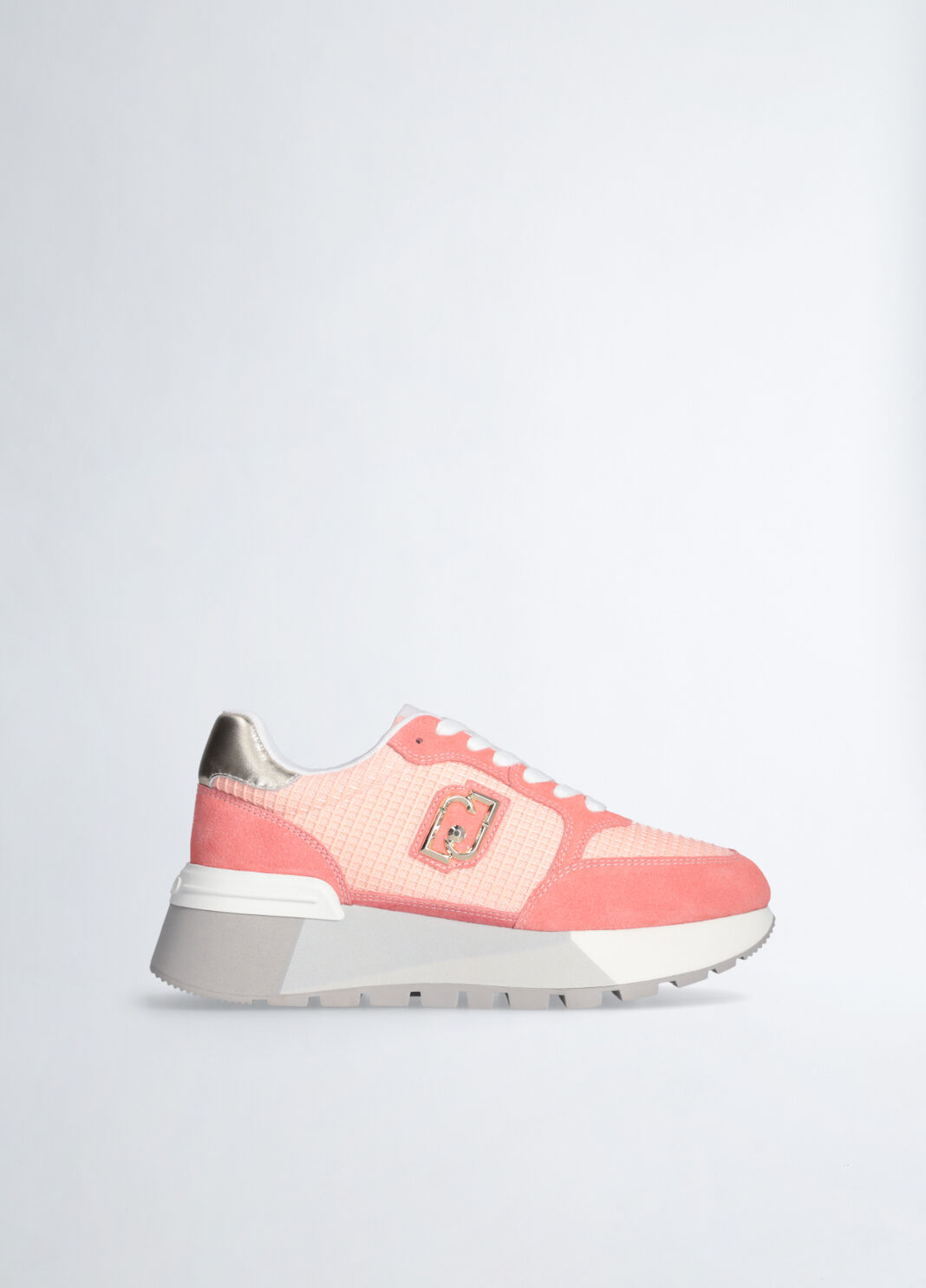 Plateau-Sneaker aus Veloursleder und Mesh rosa Liu Jo - large image number 2