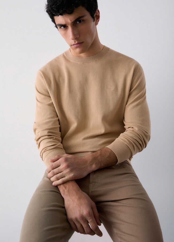 Pullover aus Baumwoll-Cr&ecirc;pe Beige Liu Jo - medium