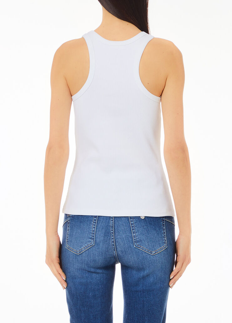 Ribbed top with logo white Liu Jo - medium Ribbed top with logo white Liu Jo - medium