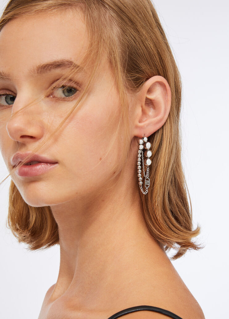 Pendant earrings with beads silver Liu Jo - medium