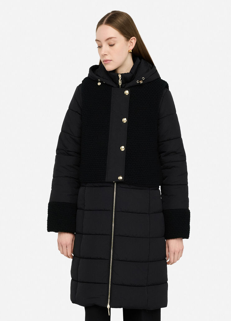 Lange Steppjacke mit Kapuze Schwarz Liu Jo - medium Lange Steppjacke mit Kapuze Schwarz Liu Jo - medium