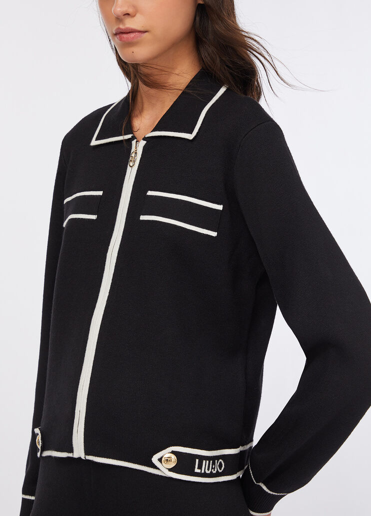 Cardigan with zip black Liu Jo - medium