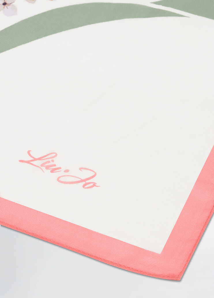 White foulard with flowers coral Liu Jo - large image number 3 White foulard with flowers coral Liu Jo - large image number 3