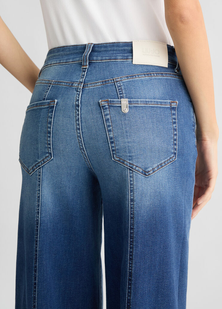 High-waisted super-flared jeans dark denim Liu Jo - large image number 3 High-waisted super-flared jeans dark denim Liu Jo - large image number 3