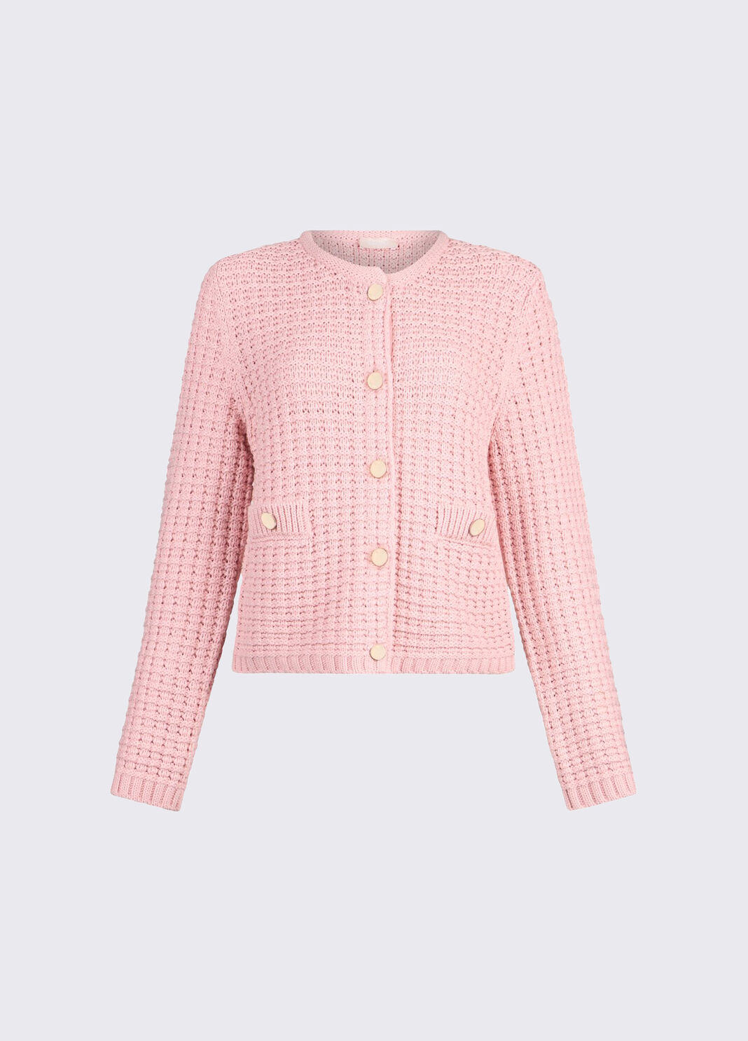 Strickjacke mit Rindenmuster Puderrosa Liu Jo - large image number 6