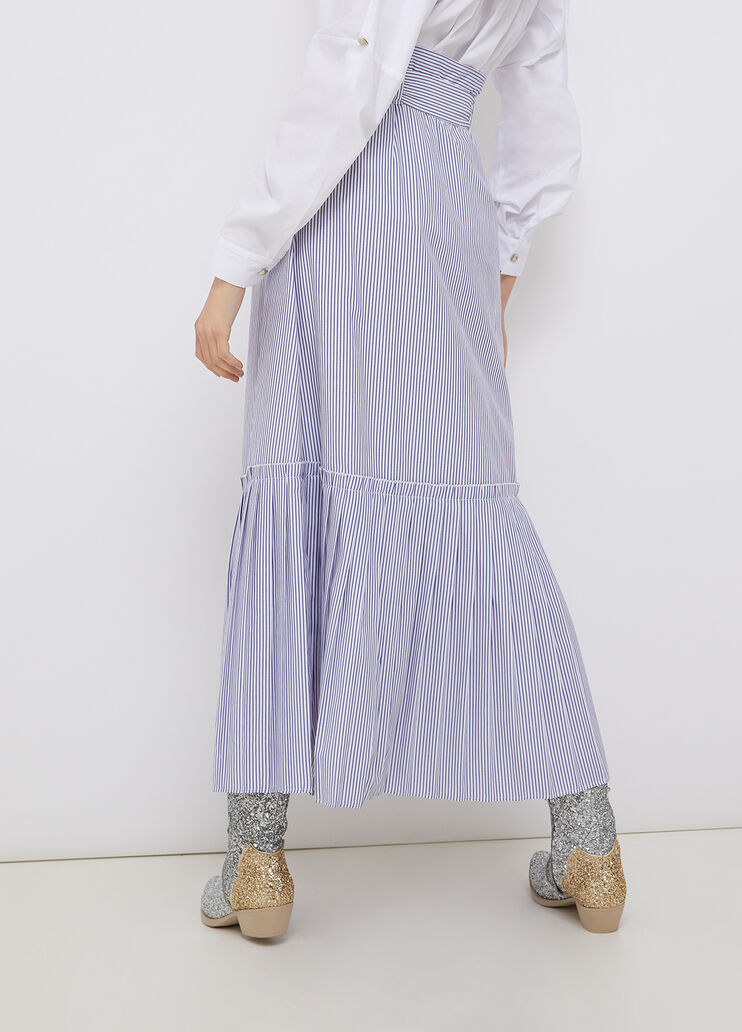 Langer Rock mit Streifen Weiß/Azurblau Liu Jo - large image number 1 Langer Rock mit Streifen Weiß/Azurblau Liu Jo - large image number 1