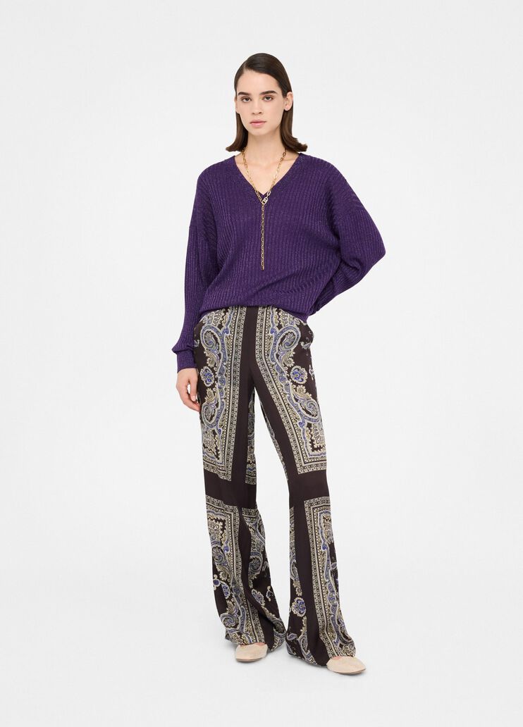 Pullover mit V-Ausschnitt Violett Liu Jo - large image number 5