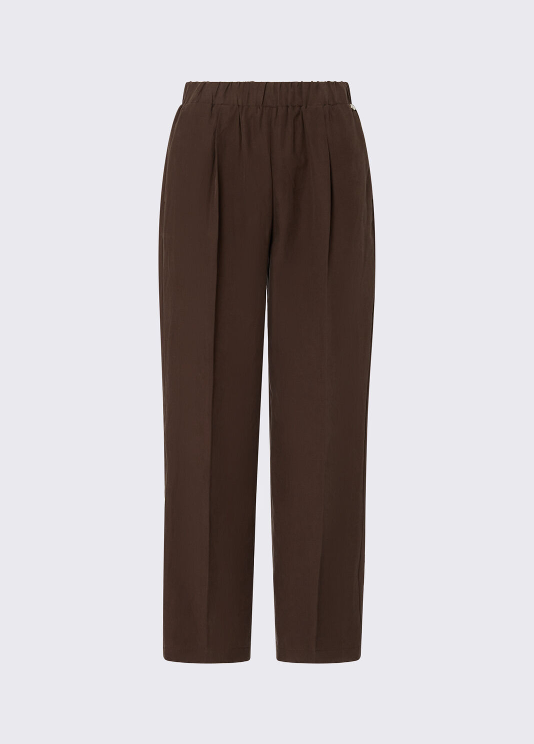 Linen-blend trousers dark brown Liu Jo - large image number 6