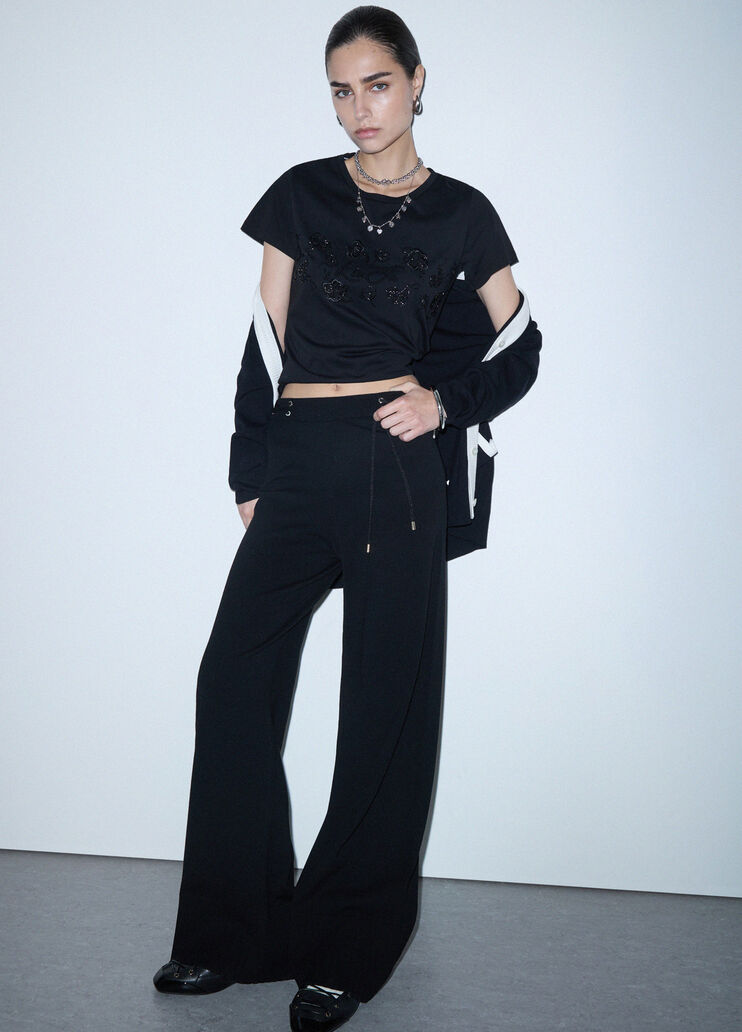 Knit Trousers with Drawstrings black Liu Jo - medium