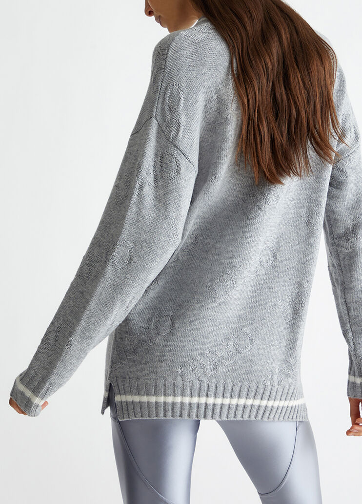 Pullover aus Wollgemisch mit Logo grau Liu Jo - medium Pullover aus Wollgemisch mit Logo grau Liu Jo - medium