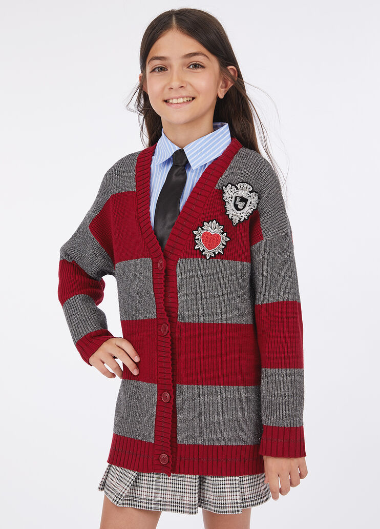Cardigan en Lurex® à rayures rouge et gris Liu Jo - medium Cardigan en Lurex® à rayures rouge et gris Liu Jo - medium