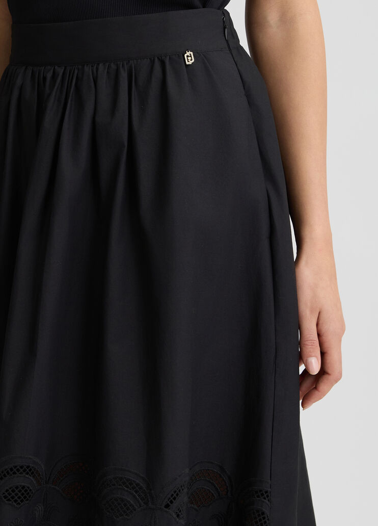 Embroidered cotton skirt black Liu Jo - large image number 2 Embroidered cotton skirt black Liu Jo - large image number 2