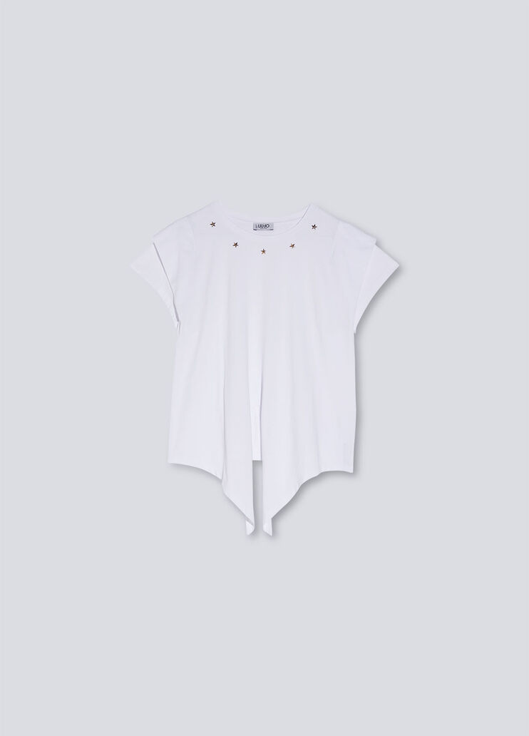 T-shirt with studs white Liu Jo - large image number 4