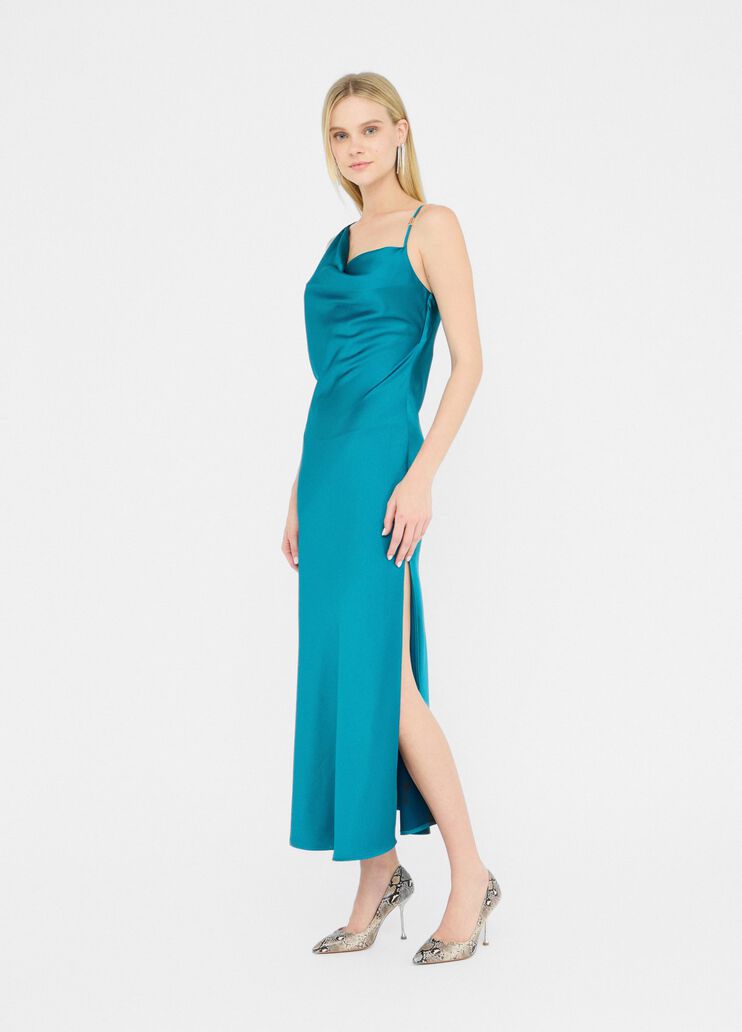 Dressy satin dress peacock Liu Jo - large image number 3 Dressy satin dress peacock Liu Jo - large image number 3